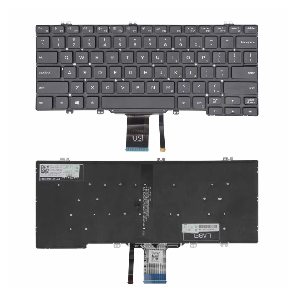 Dell Latitude 7280/7380/7480 Backlit Replacement Keyboard (0TRHPF)