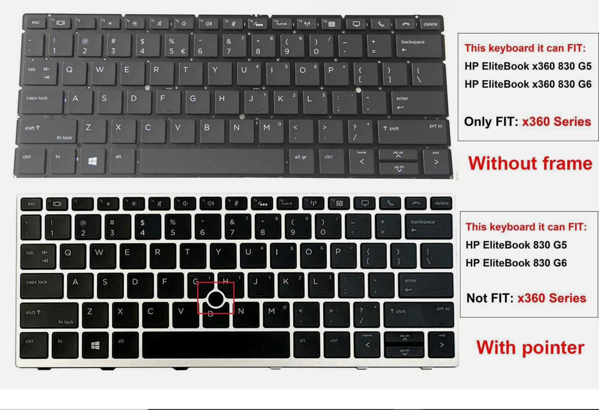 HP EliteBook x360 830 G5 / G6 Keyboard Replacement
