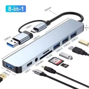 TYPE-C HUB 8 IN 1 ADAPTER W AUDIO